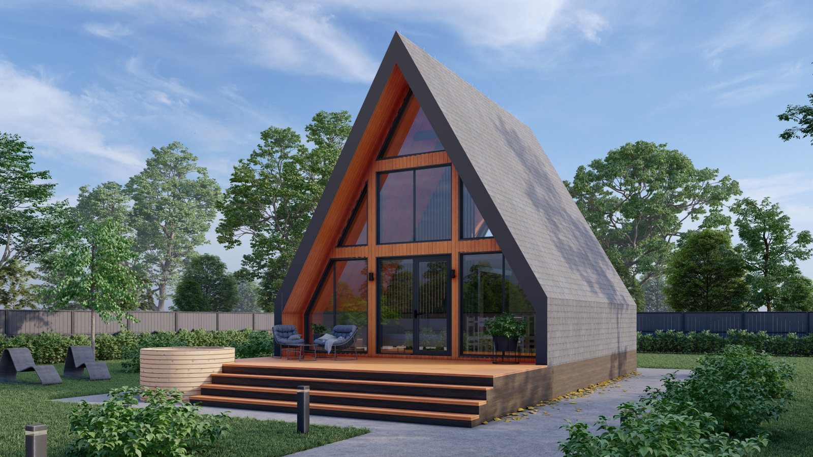 A-Frame 50 house plan render